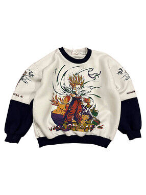 Vintage Dragon Ball Z Goku DBZ Crewneck Sweater Youth Medium 16 AOP Vegeta Goku